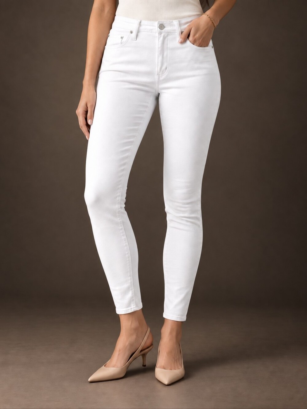 NEW Levi's Premium 721 High-Rise Skinny Jeans NWT White Size 26